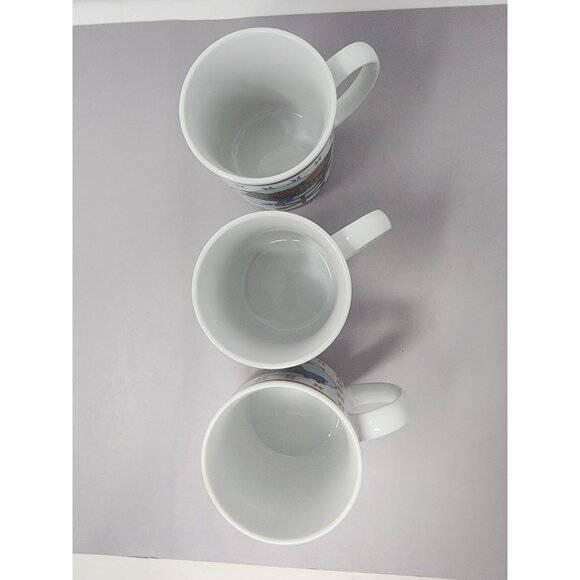 Set Of 3 Country Chicken & Cow Weathervane Mugs Patchwork‎ Design Ceramic - Picture 14 of 16